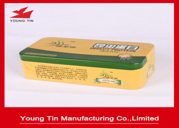 Silver Empty Rectangle Printed Tin Boxes 0.23mm Steel Metal Tinplate Food Packing