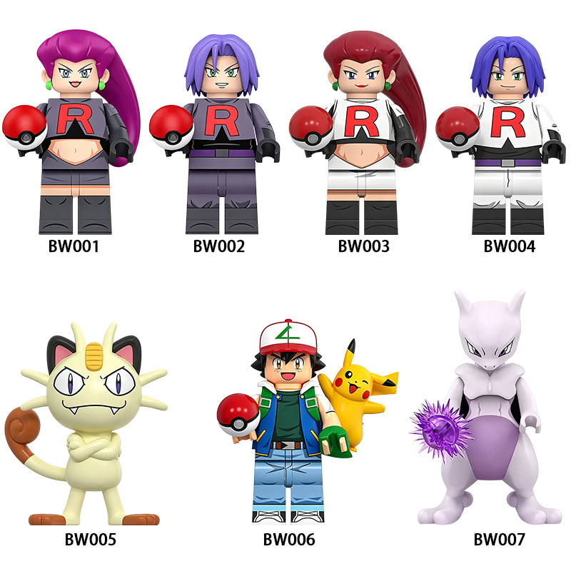 Pokémon Ash Ketchum Pikachu Building Blocks Minifigures