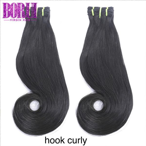 Soft  Funmi Bone Double Drawn Human Hair Hook Curly Dyed Bleach No Tangling