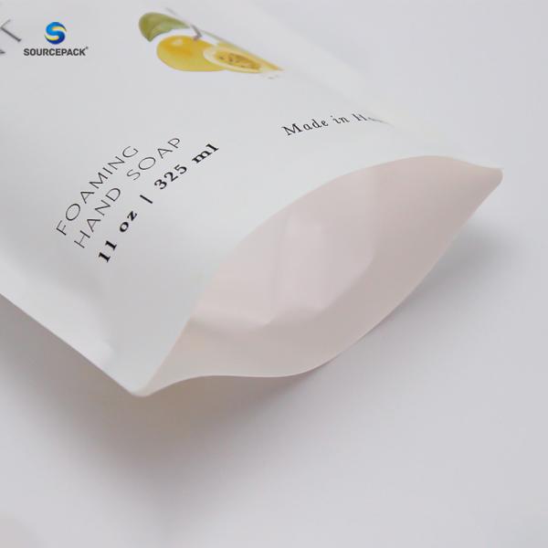 Leak Proof Kraft Paper Spout Pouch Eco Friendly For Liquid Shampoo Cream