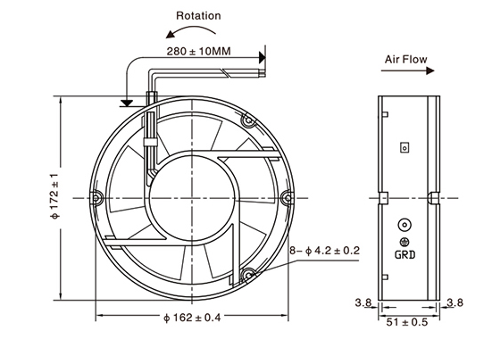 High CFM Circular Cooling Fan
