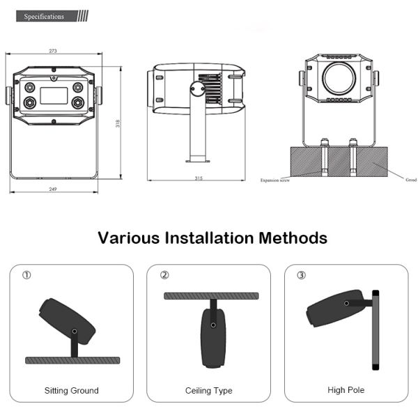 60W LED IP65 Outdoor Water Wave Projector Light for Building