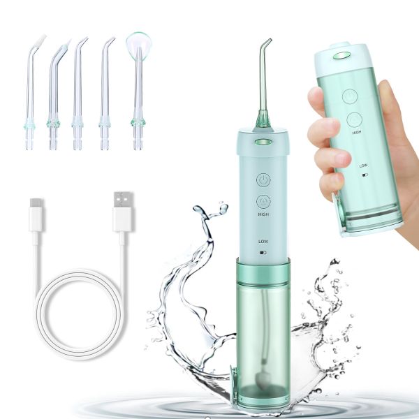 IPX7 Grade Mini Water Jet Flosser Mouth Cleaner 5 Modes With 200ml Water Tank