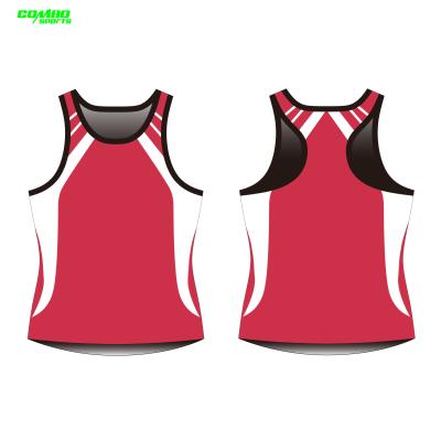 Womens Activewear OEM / ODM Custom Racing Singlets Digital Print Sleeveless