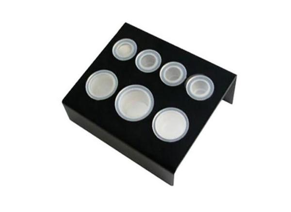 Suporte permanente preto de aço inoxidável do suporte de 7 copos da tinta da tatuagem da composição dos furos para o suporte do suporte do recipiente do copo do pigmento