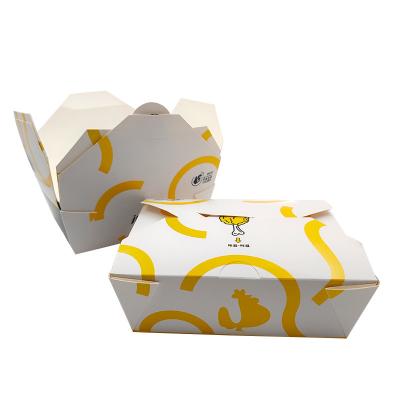A caixa de papel Microwavable de Kraft do retângulo, papel colorido leva embora recipientes