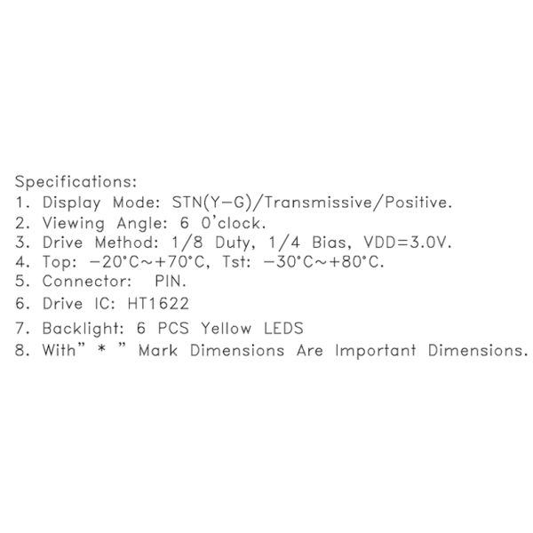 STN Yellow Green Segment LCD Module Temperature Display For Power Meter Electrical Instrument Wholesale