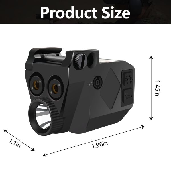 520nm / 650nm Red Green Laser Sight For Pistol 500 Lumen Light