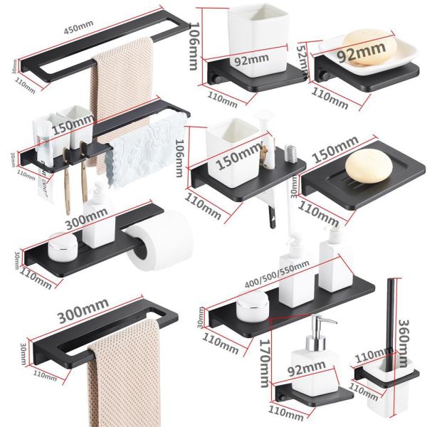 Wall - Mounted Single  Bathroom Towel Rack Hanger Kitchen Towel Rail