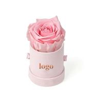 Caixas rígidas de luxo de veludo quadrado embalado de flores embalagens de presente caixas com logotipo personalizado