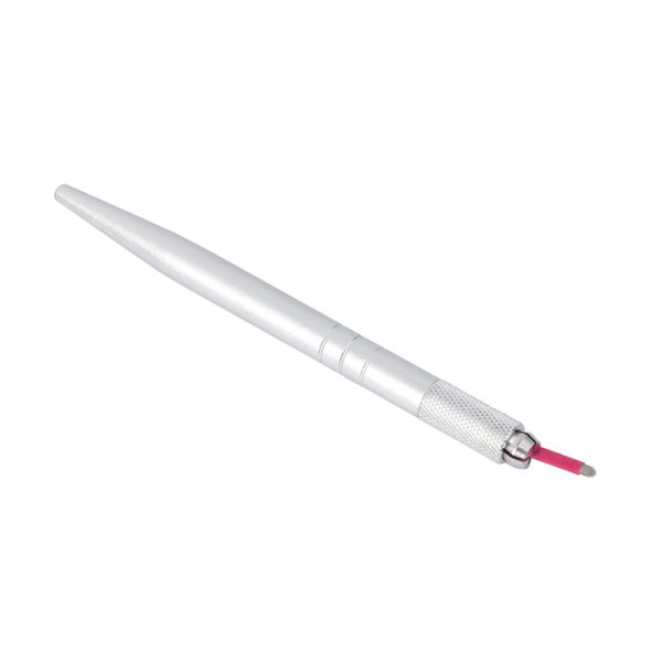 Sliver Color Light Manual Tattoo Pen / Professional Eyebrow Microblading Tool