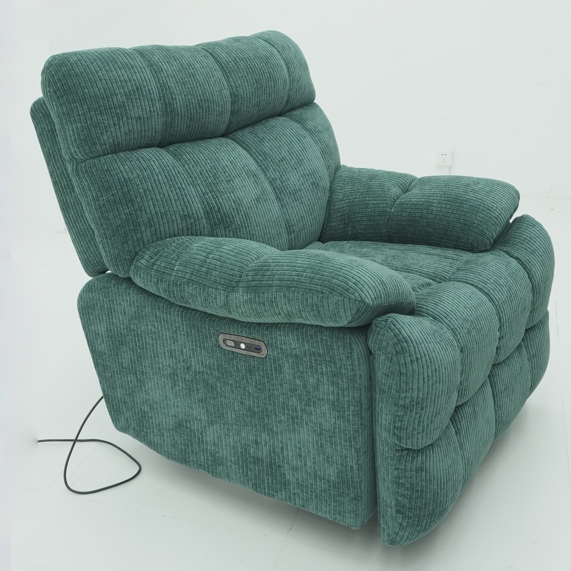 Soft Fabric Electric Recliner Chair Power Lounge Chair With Memory Foam Support
