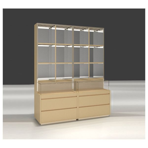 Livingroom Furniture Aluminum Glass Perfume Cabinet Display Case with Good Qualit