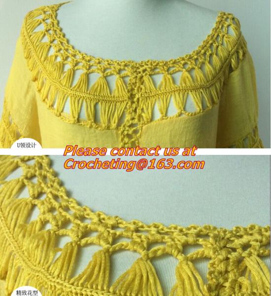 Knitted, Crocheted, Tassel, wear, tops, Cover Ups, Dress Tops, tassel, knitted, Boho
