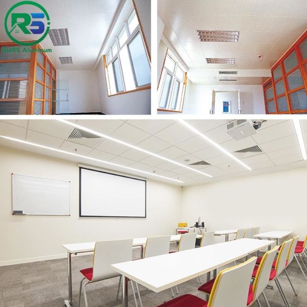 Decorative Suspended Clip In Metal Ceiling Tiles Waterproof Acoustic 600mm*600mm