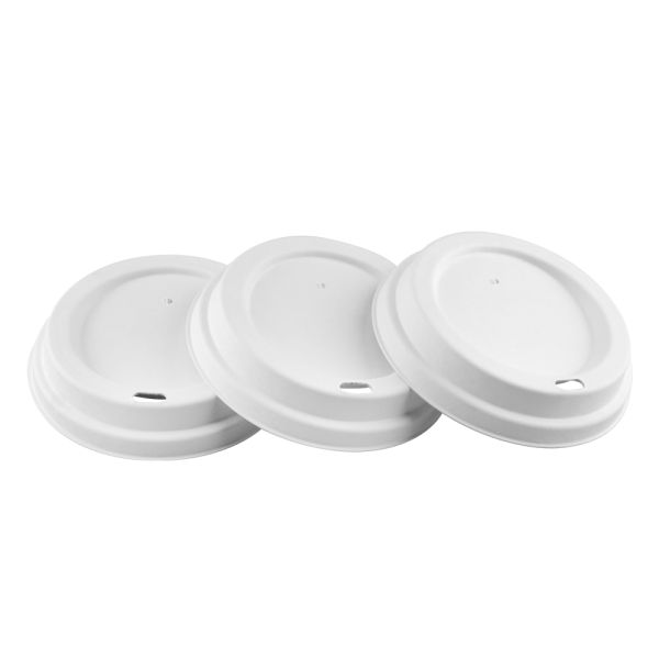 100% Biodegradable Eco 90mm Brown Natural Sugarcane Pulp Cup Lids