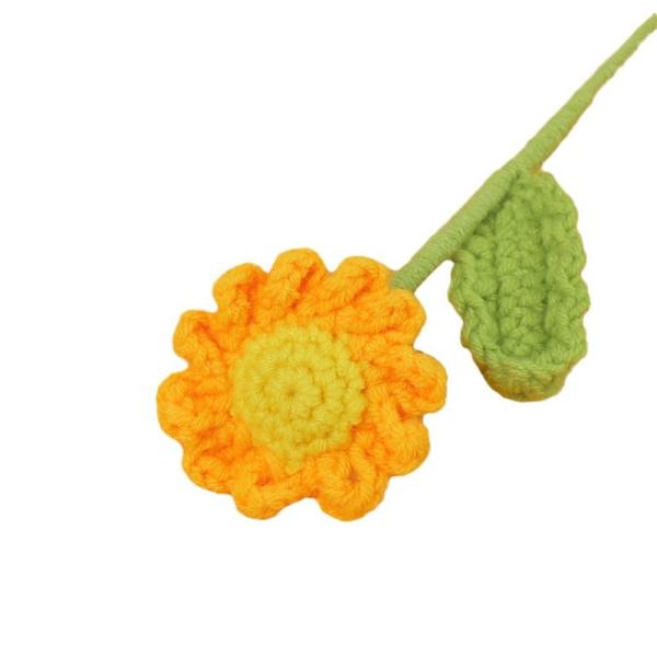 Multiple Color Handmade Crochet Daisy Flower Bouquet Creative Artificial Flowers Perfect Valentine's Day Gift for Best Friend