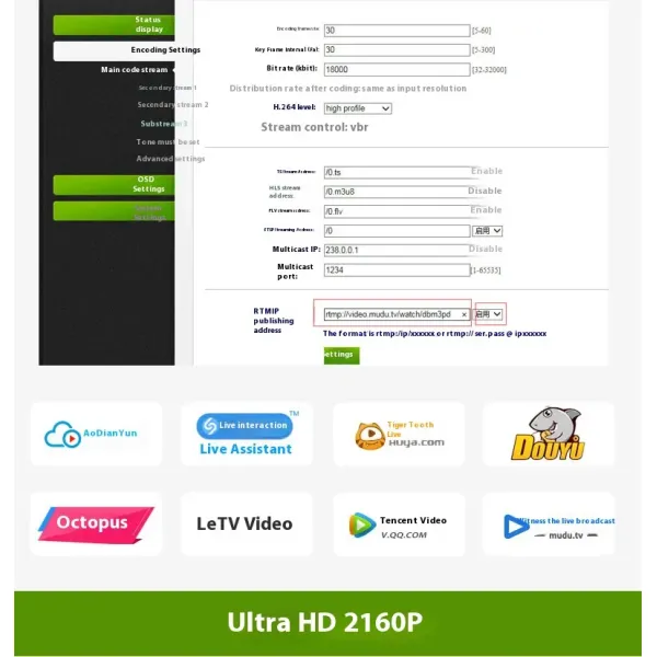 4K HDMI Ultra HD Live Video Encoder For High Definition Live Streaming
