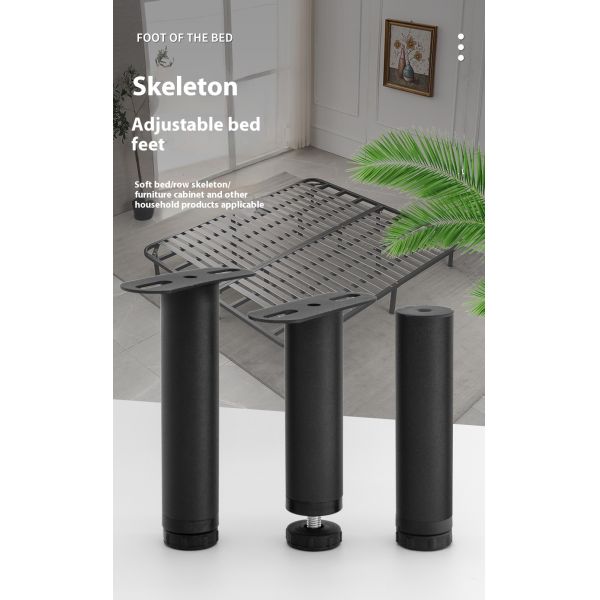 Modern Design Metal Rod Frame Foot Bed Adjustable Support Hardware Soft Board Furniture Center Foot