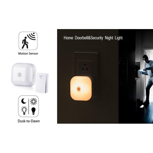 Plug in Door Bell Motion Sensor Night Light Led Night light