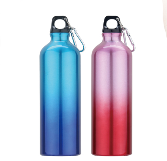 750ml Personalized Aluminum Sports Water Bottle Gradient style FDA Standard