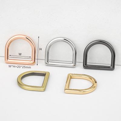 Metal D-Ring for Handbag Bag Accessories 20mm 25mm 38mm Customized Shape Silver Rose Gold