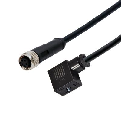 M12 que molda 5pins um conector impermeável reto fêmea do código ao tipo tomada da válvula de solenoide de B 2+PE