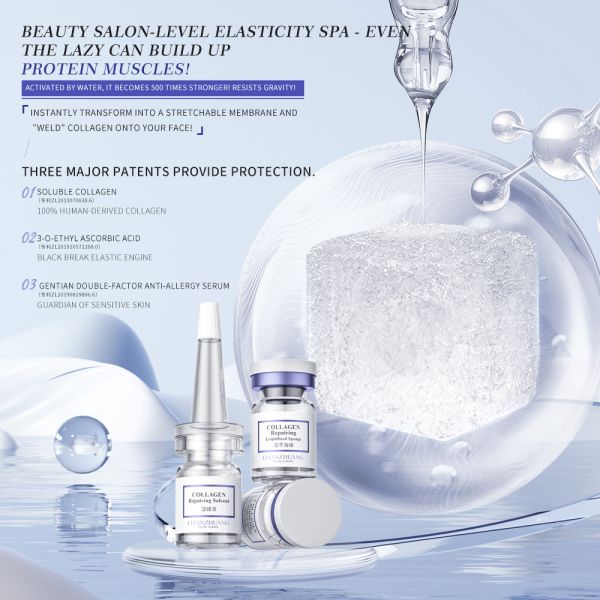 Skin Plumping Hydrating Beauty Spa Facial Mask Moisturizing Lifting Repair Collagen Freeze-dried Sponge