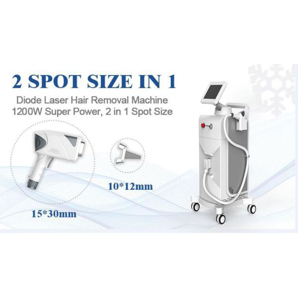 1200 Watt Diode Laser Hair Removal Machine Big Spot Zied 15 * 30 Mm