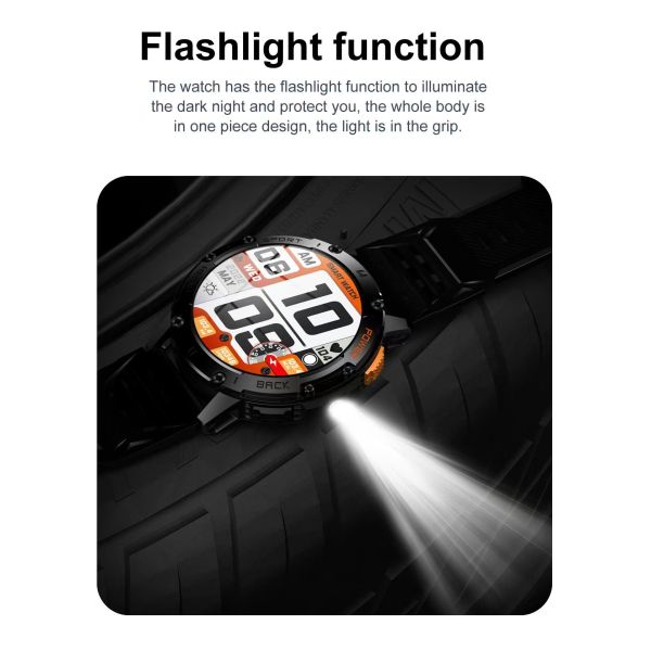 K65 SmartWatch Carga magnética 1.43 pulgadas Smart Watch Presión arterial Oxígeno Frecuencia cardíaca