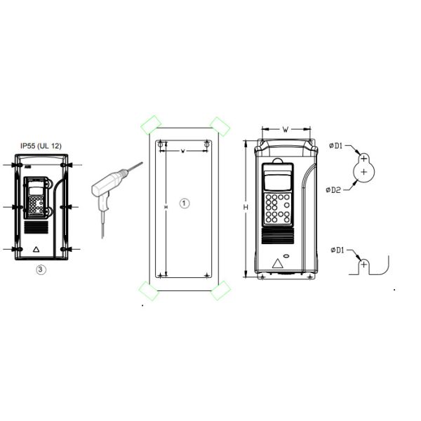 ABB ACS800-04M-0610-7 3 phase 560 kW Frequency Converter 205 kg Current Product