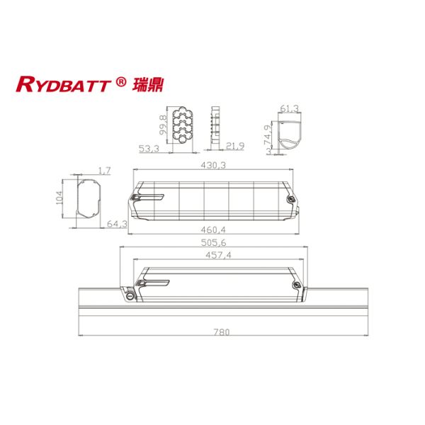 48v Lithium Ion Battery For Electric Bike 18650 13S5P 13Ah 500 - 1000 Times