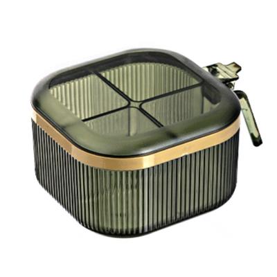 Recipientes de armazenamento plásticos integrados claros 4-In-1 da especiaria da cozinha multifuncionais