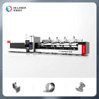 Three Chuck Tube Fiber Laser Cutting Machine For Stainless Steel Aluminum Tube Cutting