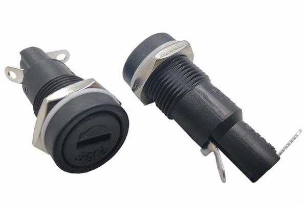 Electrical Glass Tube Fuse Holders Panel Mount Flame Retarded