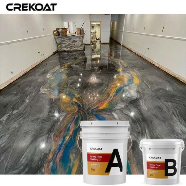 High Gloss Waterproof UV Stable Metallic Epoxy Floor Coating for Seamless Finishes