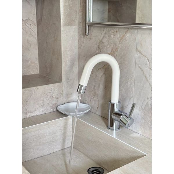 Lavabo de baño de travertino natural | Elegante tocador de piedra para villa y apartamento