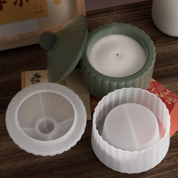 DIY crystal dropper, cement cup, jar, silicone film, striped gypsum candle cup, decorative mirror, silicone mold