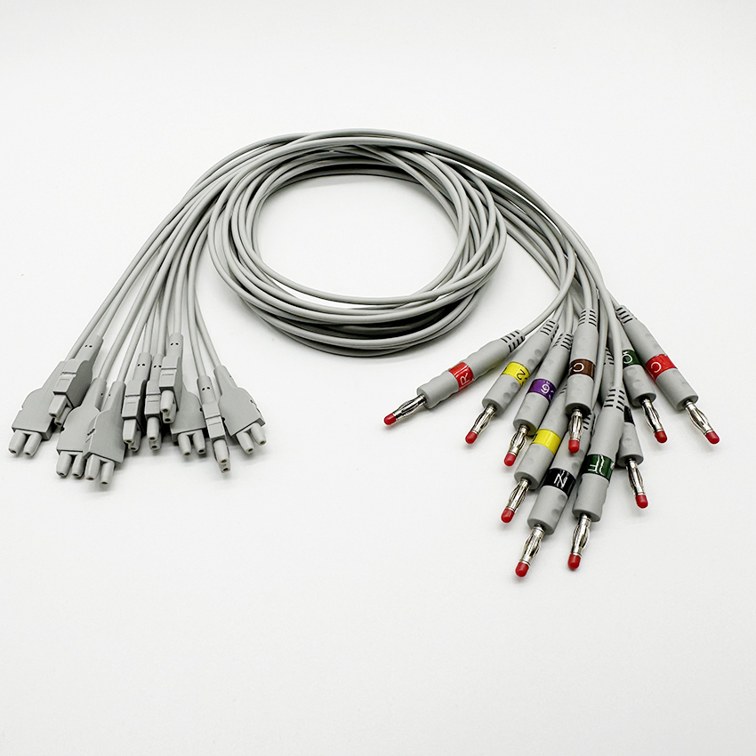 GE Marquette MAC EKG Leadwire с бананом / зажимным адаптером TPU 0.9M 2016032-001