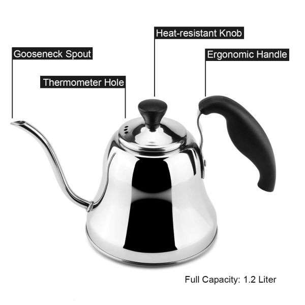 Professional Stainless Steel Coffee Pot Gooseneck Kettle Stovetop For Pouring Over