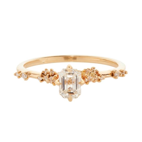 Кольцо с бриллиантом отрезка моды изумрудное, обручальное кольцо когтя установленное с камнем 6×8mm