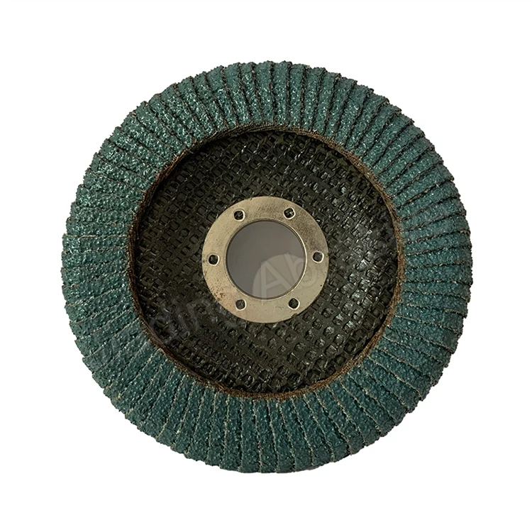 Green R Angle Silicon Carbide Abrasive Flap Disc For Curved Edge Grinding 125mm