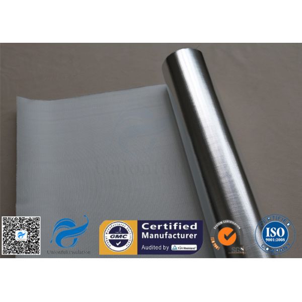 480 G / M2 Silver Coated Fabric Heat Reflective Aluminized Fiberglass Cloth