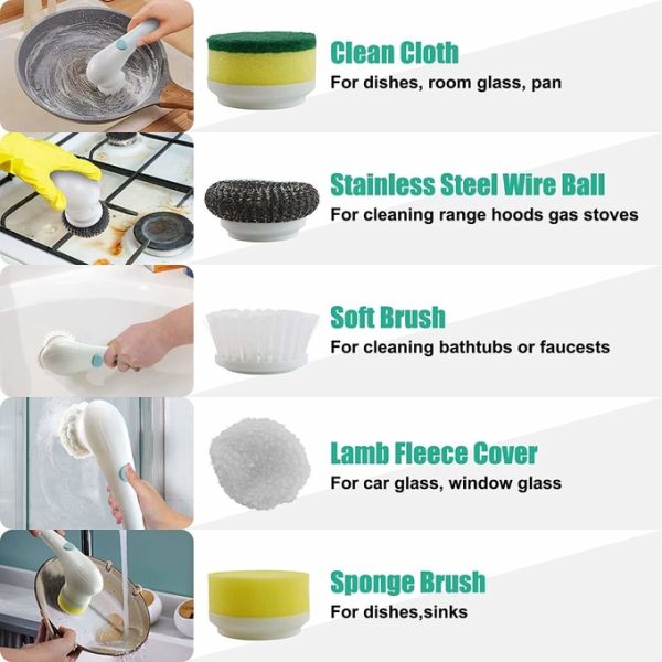 Стенный электрический спин плитки скрабнер электрический беспроводной питания ручной