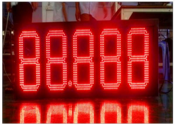 Wireless Remote Control Gas Station LED Signs 4 Digits Number Display With 110° Viewing Angle