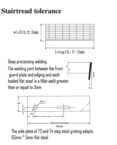 T1 Welded Fixing Steel Grate Stair Treads Ladder 40mm Bearing Bars Pitch