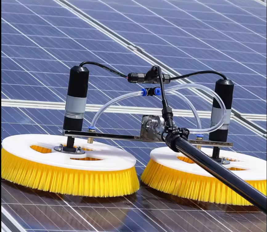 Two heads Solar panel cleaning tools glass Shine equipment dedicated cleaning rotating brush Solar cleaning robot