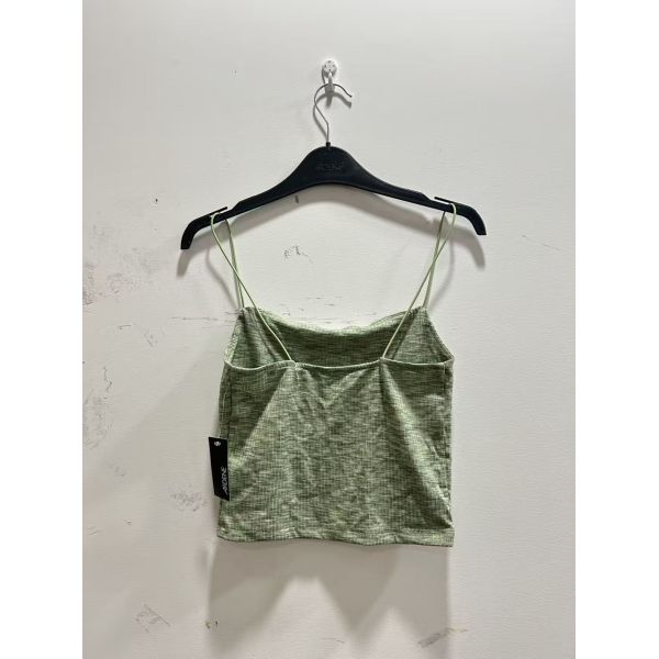 Space Dye Cowl Neck Cami Top - Thin Spaghetti Straps (Beige / Brown / Green)