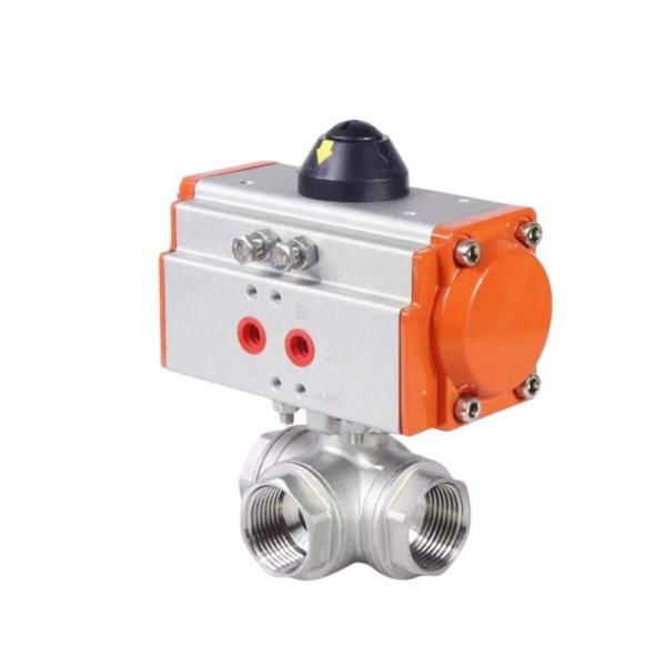 Structure Tee Type Pneumatic Three Way Ball Valve With 3/4 Prime Prime Thread Ends