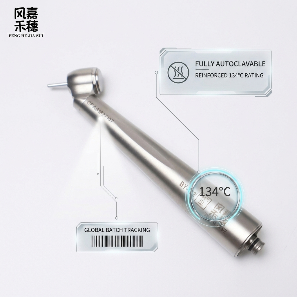 Professional Ceramic Bearing Dental High Speed Handpiece with Total Stop Within 0.5s To Anti Suckback and ≤65Db Noise Level